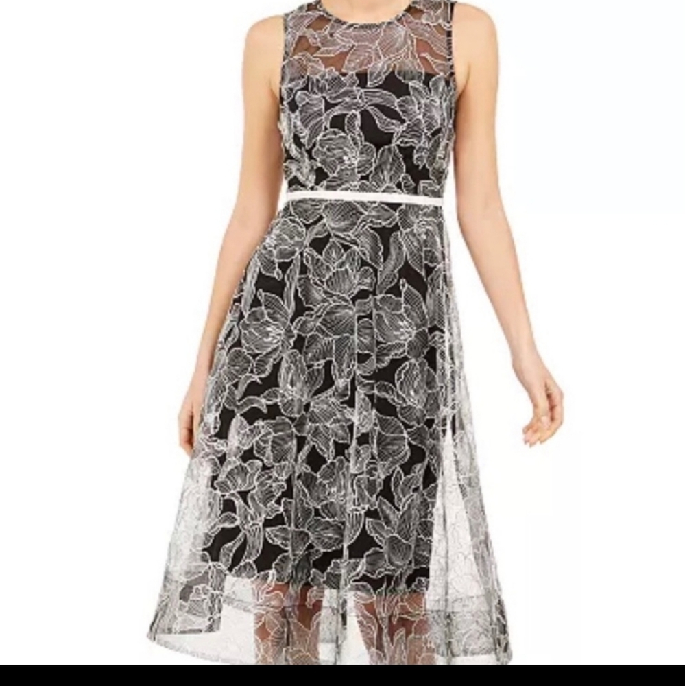 Calvin klein  embroidered midi dress